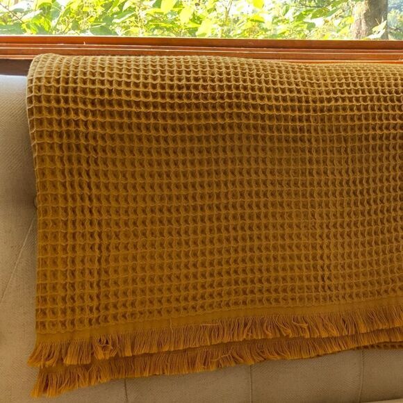 Turkish Aegean Cotton Blanket,Pre washed,Mashing washable,Mustard
50 x 72, NWT - Picture 6 of 10